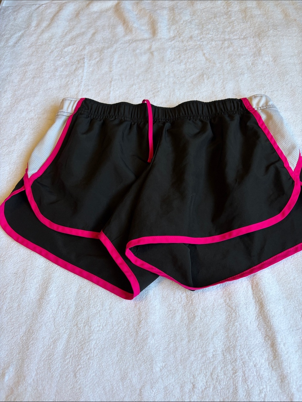 Black Women's Athletic Shorts with Hot Pink Trim